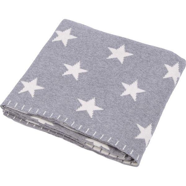 Penguin Home® Set of Knitted Basket, Cushion and Blanket - 100% Cotton in Star Print - For Cosy Rooms - Foldable Basket 14"x16" (35x41cm) - Cushion 18"x18" (45x45cm) - Blanket 32"x40"(81x101cm) 2