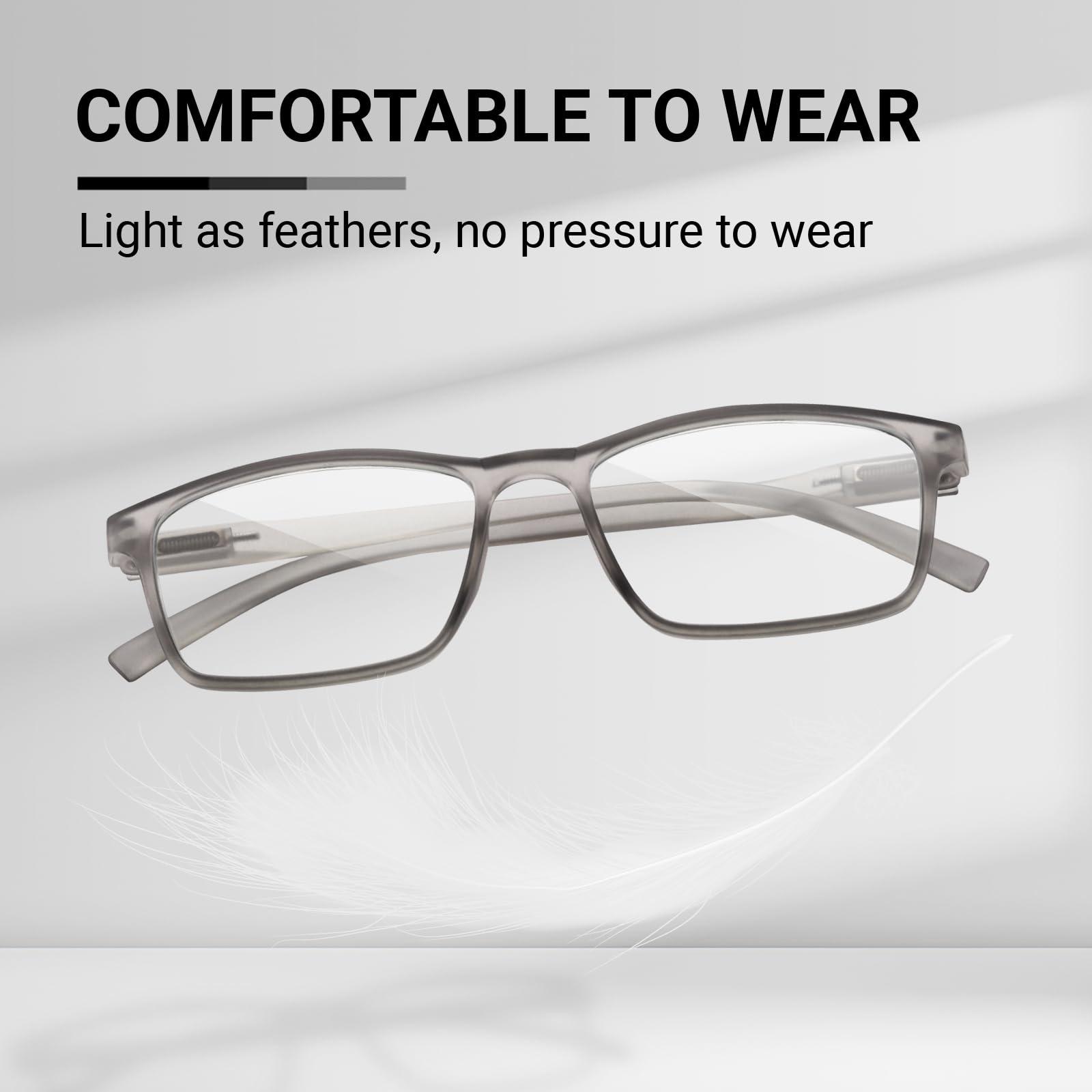 TERAISE 4-Pack Reading Glasses Blue Light Blocking Computer Eyeglasses Ultra-Light High Elasticity Readers Reduce Eye Fatigue for Men and Women(+1.25X) 3