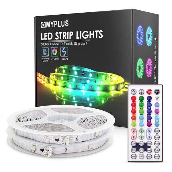 MYPLUS LED Strips Lights 24.5M, RGB Lights Strip with 44-Key Remote Colour Changing, Safety 24V Power Supply SMD 5050 Mood Light for Decoration Room,Kitchen,Home,Bar and Party 0