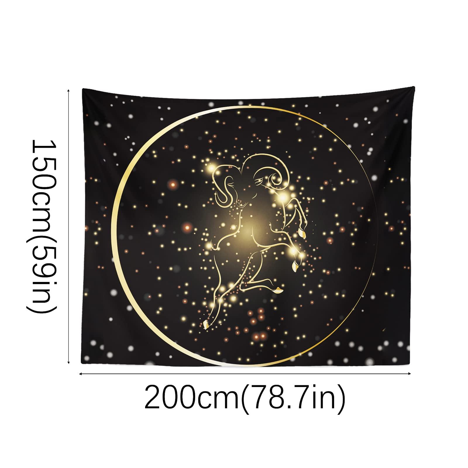 Berkin Arts Decor Tapestry for Wall Hanging Premium Polyester Fabric Backdrop Space Art Ornate Galactic Gold Gemini Gold Cloth Goddess Art 51.2 x 59.1 Inch 1