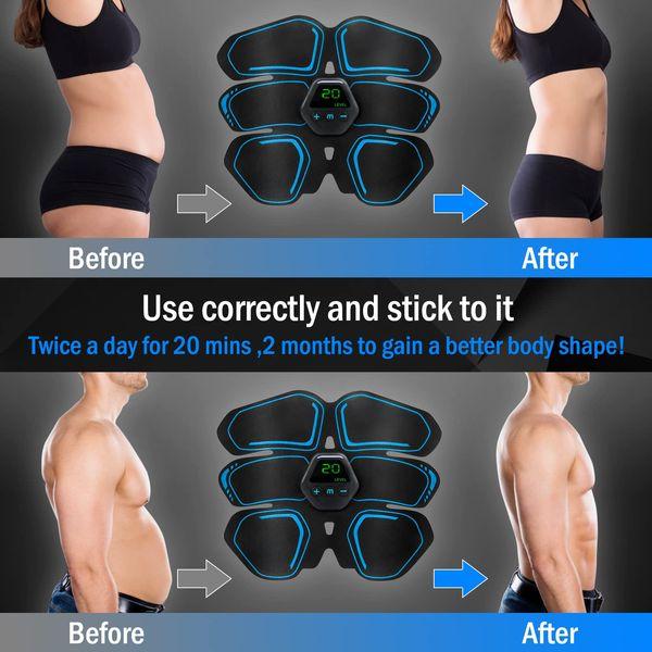 YISEMEYA EMS Muscle Stimulator, Abs Trainer Muscle Stimulator, Abdominal Muscle Toner, Abs Stimulator Workout Equipment For Men & Women,EMS Abdominal Toning/Waist/Leg/Arm/with 10 Modes 2