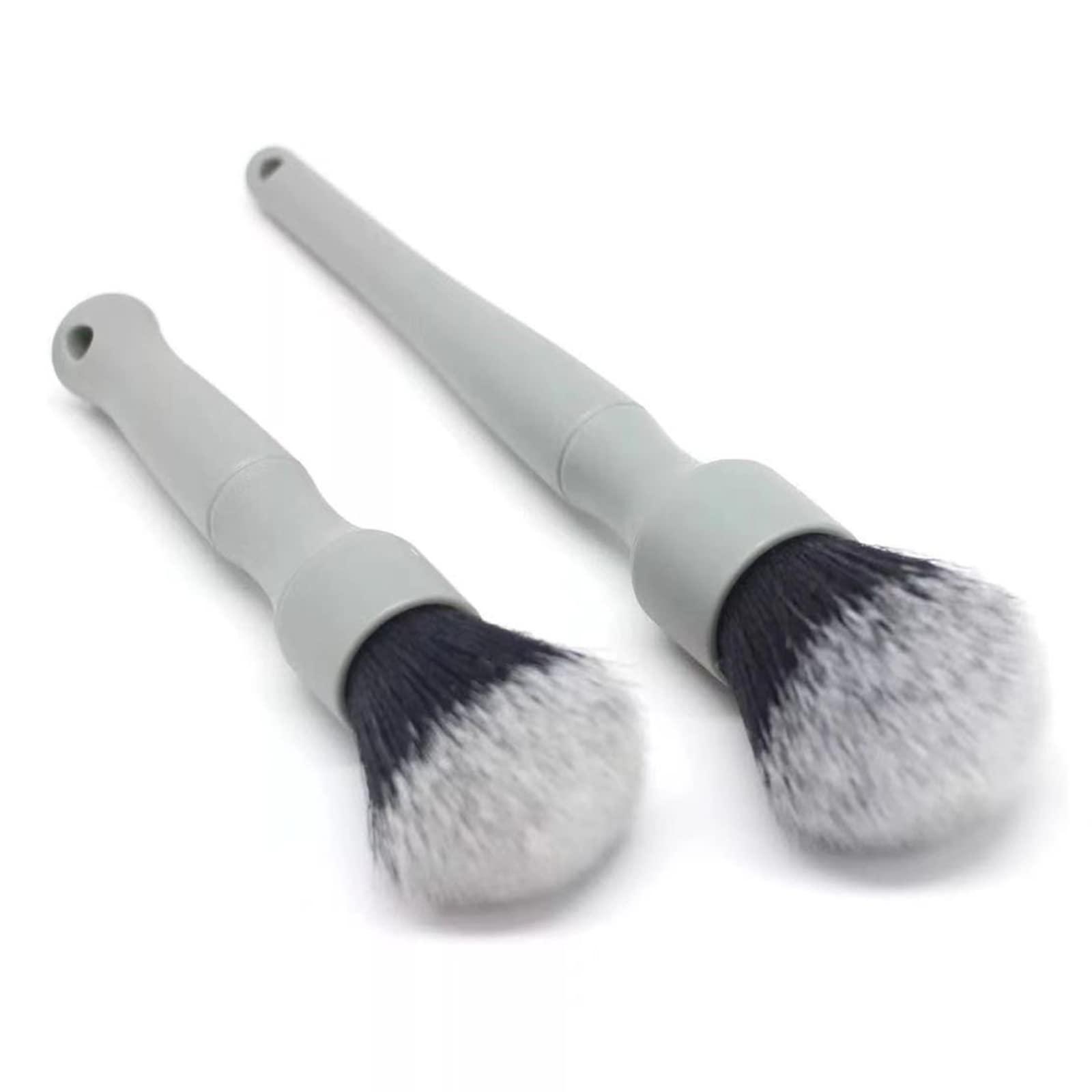 ALI2 Detailing Brush Set,Soft Comfortable Grip for Car Interior and Exterior Detailing Cleaning,Grey 5