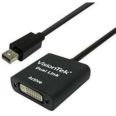VisionTek Active Mini DisplayPort to DL-DVI Adapter Cable for Mac and PC (900640) 0