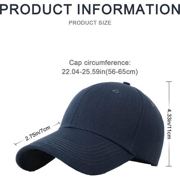 Baseball Cap Mens Women Large Adjustable Baseball Cap Large Running Sports Cap Hats Classic Golf Tennis Hat for Big Heads Summer Sun Hat Sports Cap Blue 1