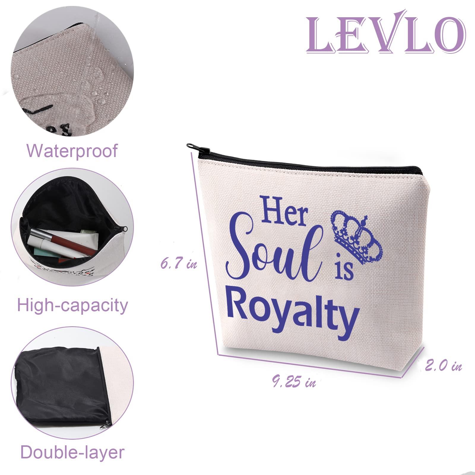 LEVLO Royal Queen Group Gifts Her Soul is Royalty Makeup Bag Women Girls Power Travel Bruches Zipper Pouch, Her Soul is Royalty 1