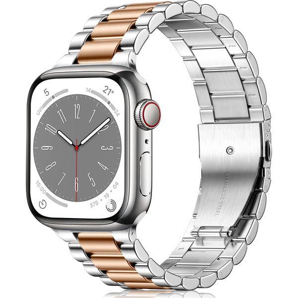 Netolo Metal Straps Compatible with Apple Watch Strap Series 9 8 7 45mm, Stainless Steel Business Band Compatible with Apple Watch SE SE 2/iWatch Strap Series 6 5 4 44mm, Series 3 2 1 42mm, Ultra 49mm 0