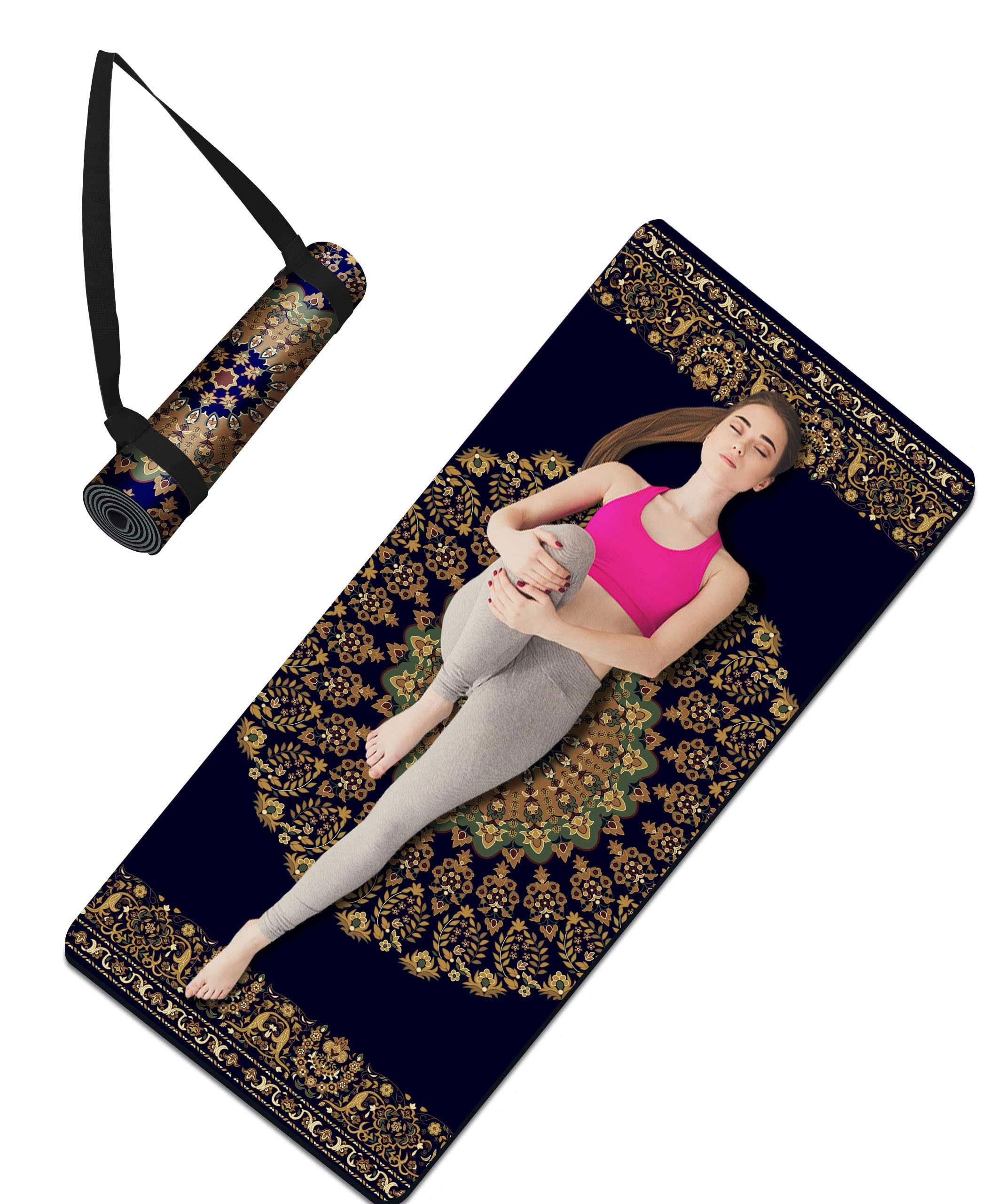 LaiEr TPE Large Yoga Mat Thick Non-Slip Exercise Fitness Mat with Carry Bag Eco Friendly Yoga Mats for Women Pilates and Floor Exercises Workout Mats(183CM*80CM*6MM) 1