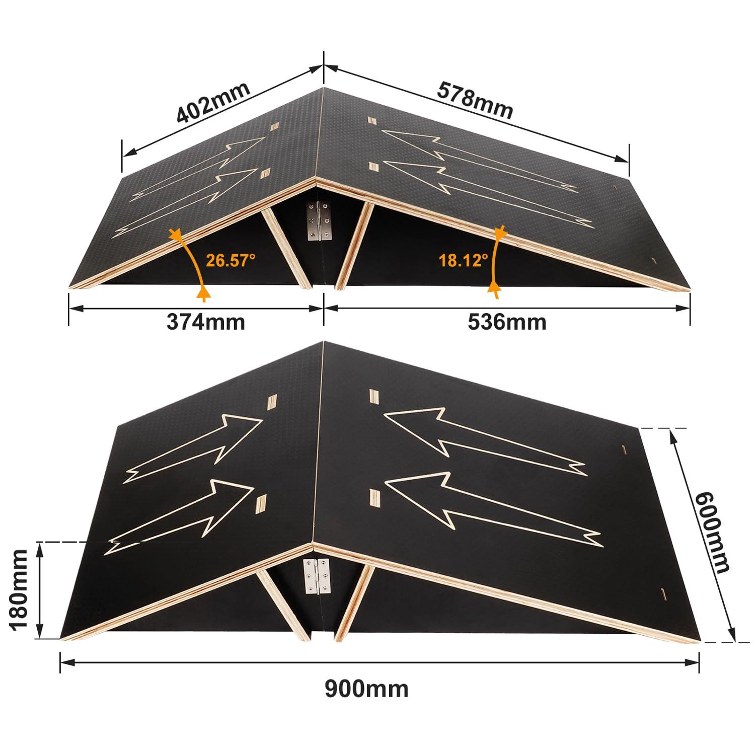 ybaymy Skateboard Ramp Bike Ramp Double Sided Skateboard Ramps and Jumps Foldable Jump and Trick Ramp Durable Wood Set Skateboard Launch Ramps & Rails Beginner to Advanced 3