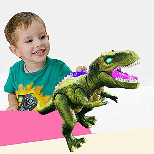 WISHTIME Remote Control Dinosaur ElectricToy Kids RC Animal Toys LED Light Up Dinosaur Walking and Roaring Realistic T-Rex Robot Toys For Toddlers Boys Girls 2