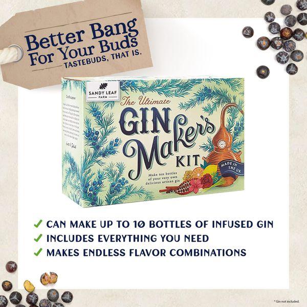 Sandy Leaf Farm Gin Making Kit - 10 Bottle Gin Maker’s Set w/Pink & Citrus Flavour Spice Blends 4