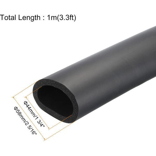 sourcing map Foam Grip Tubing Handle Grips 44mm ID 58mm OD 3.3ft Black for Pipe Insulation Lagging Wrap Covers, Utensils, Fitness, Tools Handle Support 1