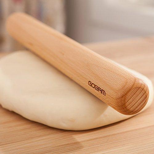 GOBAM Wood Rolling Pin for Baking Pasta Pie Pizza, 33 x 3.5 cm 1