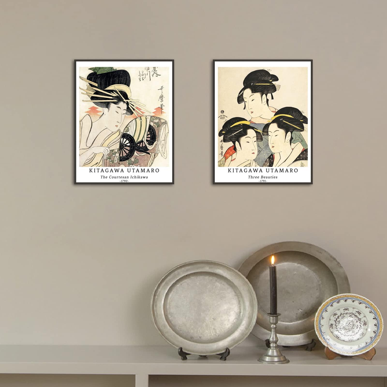 Wall Art Unframed Prints Giclee Art Paper Set of 4, 8x10 inch Japanese Ukiyo-e Artwork, Livingroom Decoration Aesthetic Rustic Colorful Landscape Housewarming Present Katsushika Hokusai Poster 9