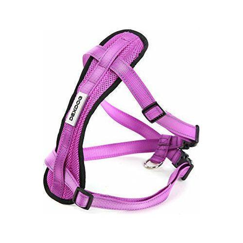 DEXDOG Chest Plate Harness Auto Car Safety Harness | Adjustable Straps, Reflective, Padded for Comfort | Best Dog Harness Small Large Dogs (Purple, X-Small)