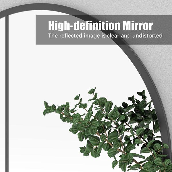 ANYHI Round Decorative Mirror for Home Decor, 24 Inch Black Metal Framed Wall Mirror for Living Room Bedroom Entrance… 2