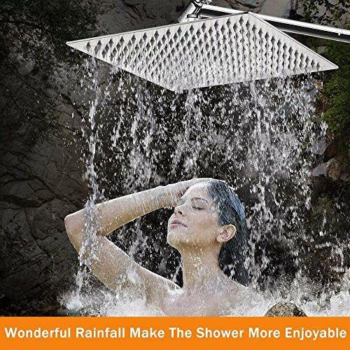 COMLIFE Fixed Shower Head, 8Inch Square Rain Fixed Shower Head 304 Stainless Steel 3