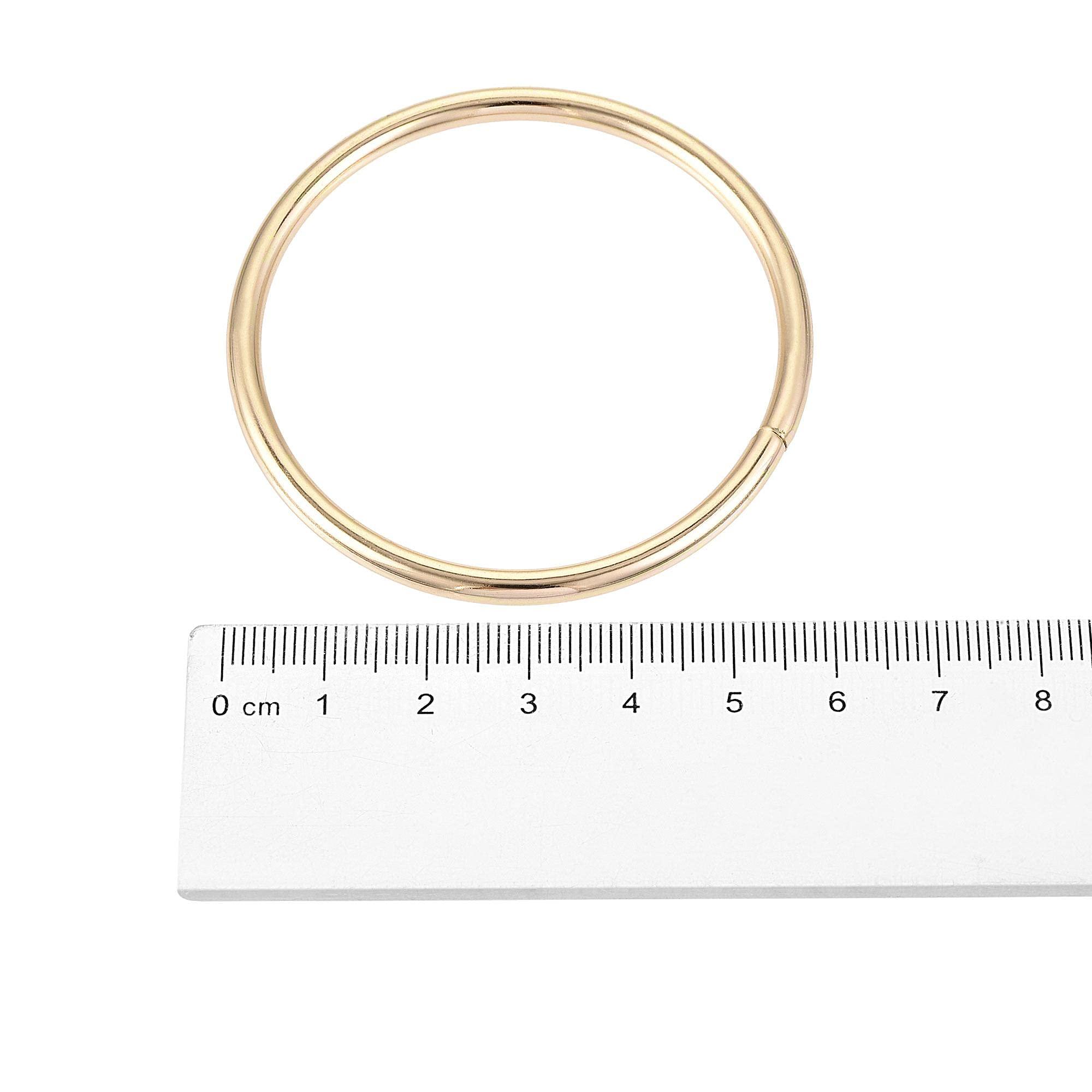 sourcing map 2"(50mm) Metal O Rings 3.5mm Thick Non-Welded Ring for Straps Bags Decoration Hardware DIY Gold Tone 20pcs 4