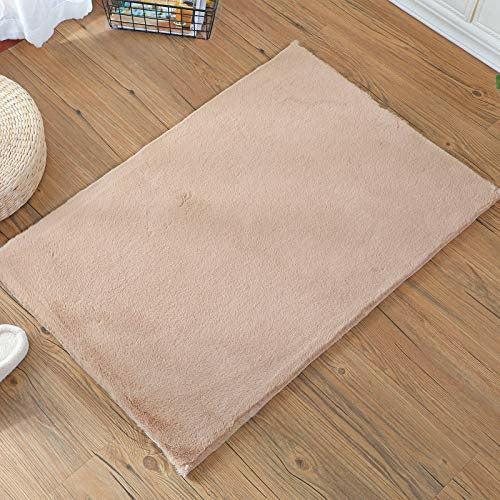 HEQUN Faux Sheepskin Area Rug,Lambskin Fur Rug,Super Soft Faux Rabbit Fur Rug| Fluffy Rug for the Bedroom, Living Room or Nursery | Furry Carpet or Throw for Chairs| No Shedding