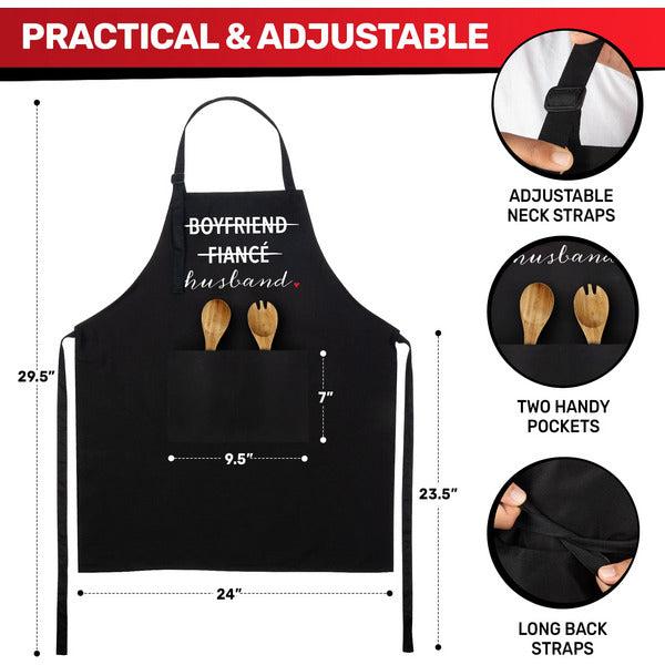 Prazoli His and Hers Aprons - Boyfriend Fiance Husband & Girlfriend Fiance Wife Aprons For Couples Engagement/Bridal Shower Wedding Registry Items for Mr Mrs 3