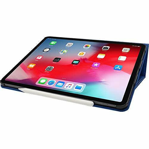 Snugg iPad Pro 2018 12.9" Leather Case, Flip Stand Cover - Electric Blue 4