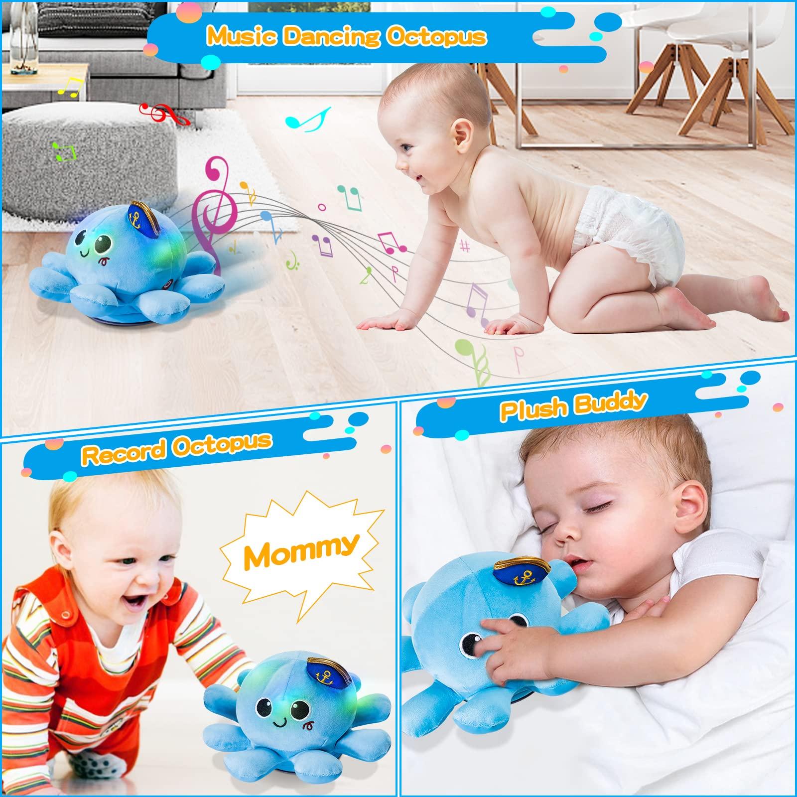 FancyWhoop Baby Musical Light Crawling Toys - Light up Dancing Spinning Walking Soft Octopus Toy for Boys Girls Kids, Sensory Interactive Baby Gifts for Toddlers 2
