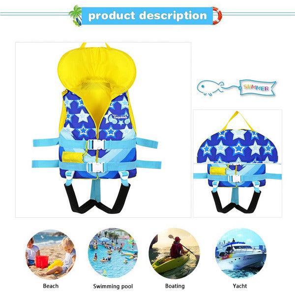 Gogokids Swim Float Vest for Kids - Boys Girls Heads-Up Flotation Jacket Buoyancy Swimsuit Swimwear for Children Swimming Learning, Orange XS 4