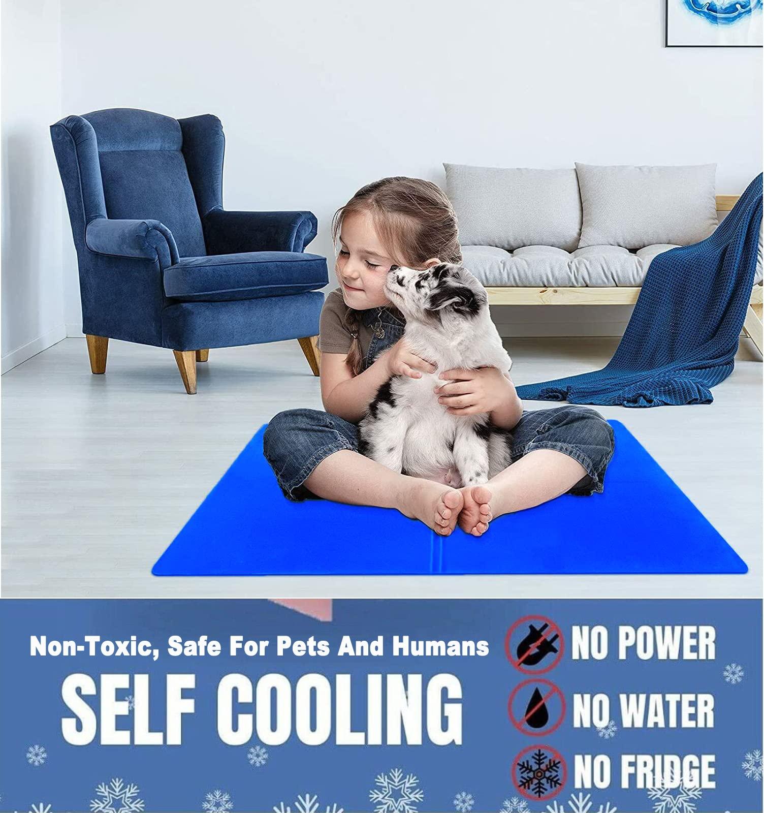 Pooshivvi Dog Cooling Mats, Pet Cooling Mat Gel Cooling Mat Pillow Cooling Pad Heat Absorbing Self Cooling Gel Mat for Dogs, Cats, Pets Summer Sleeping Mattress Accessories- 65 * 50 cm 2