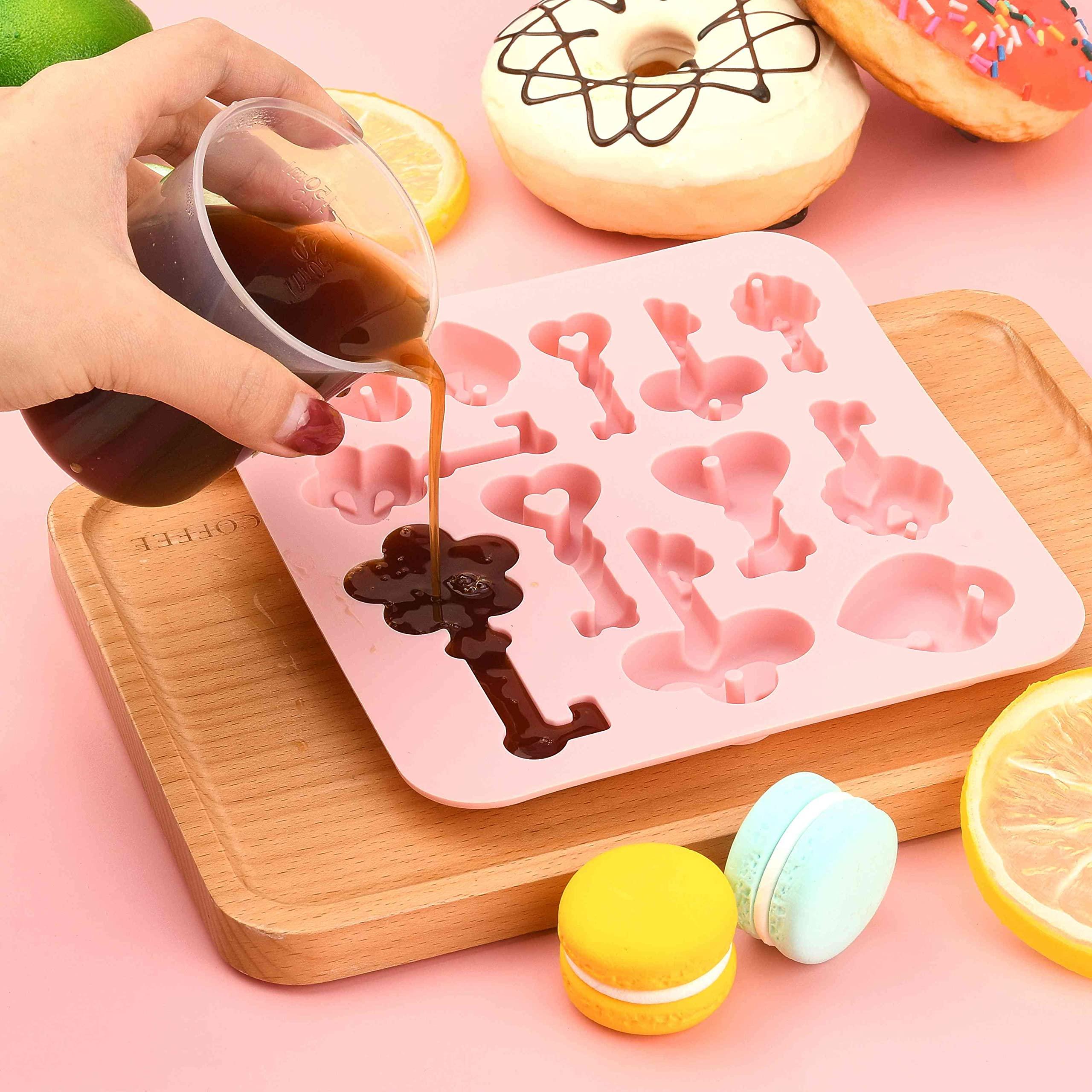 UR URLIFEHALL 2 Pcs Vintage Key Food Grade Silicone Moulds Resin Silicone Baking Moulds for Making Chocolate Cake Jelly Fondant 3