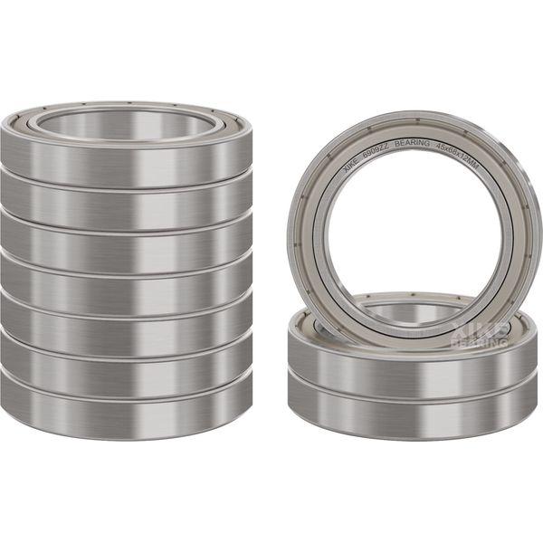 XIKE 6909ZZ Ball Bearings 45x68x12mm Bearing Steel and Metal seals, Pre-Lubricated, 6909-2Z Deep groove ball bearing with seals or shields, Pack of 10. 0