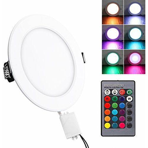 Lemonbest LED Panel Light RGB Color Changing Downlight Concealed Recessed Ceiling Lamp Flat Light with Remote Control AC 85-265V (5W) 0