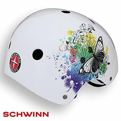 Schwinn Girls' Butterfly BMX Helmet, White, Medium (Age 8+) 1