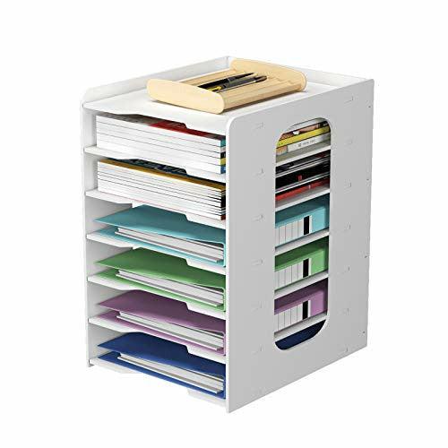 PUNCIA 7Tier Office Paper Organizer for Desk Desktop File Holder Desk Letter Tray & A4 Paper Holder Document Storage Rack for Home Office School (7Tier) 1