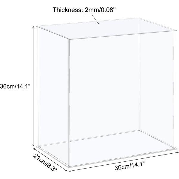 sourcing map Acrylic Display Case Plastic Box Cube Storage Box Clear Assemble Showcase 36x21x36cm for Collectibles 1