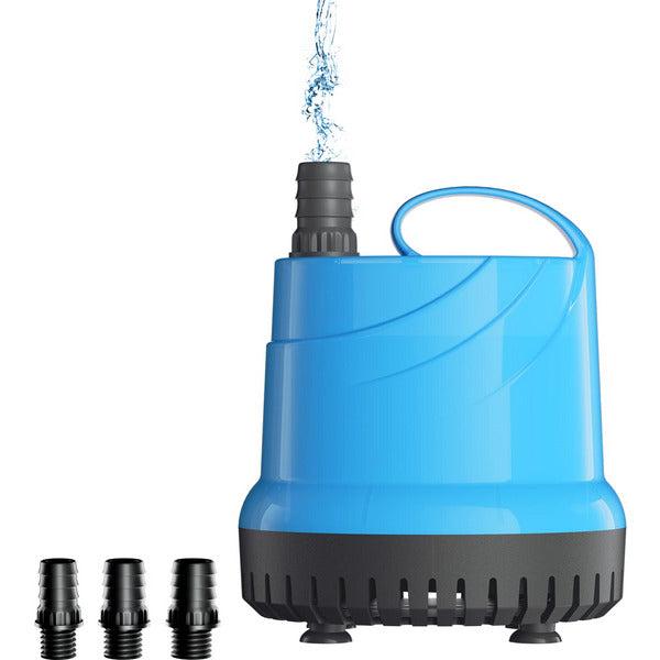 5000L/H Submersible Water Pump for Pool Pond,1300GPH Ultra Quiet Water Pump with 16.4ft. High Lift, 125W Fountain Pump 3 Hose Adapter for Fish Tank, Pond, Aquarium, Statuary, Hydroponics, Hottub 0