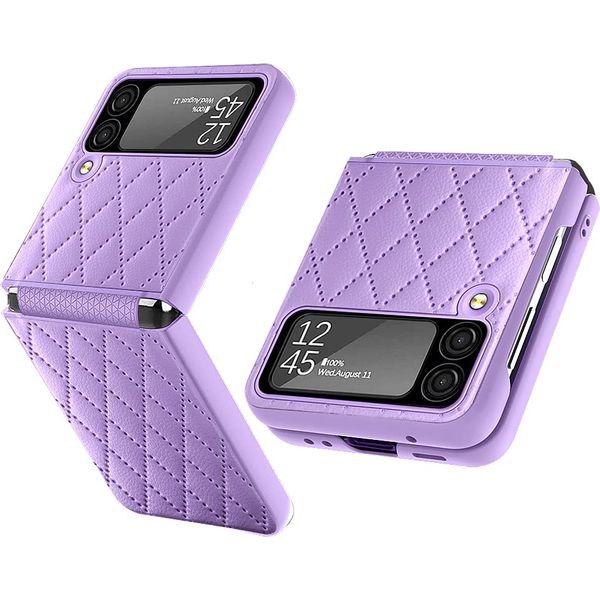 BeyondTop Samsung Galaxy Z Flip 3 5G Case, Painted Pattern Case All Included Folding Hinged Galaxy Z Flip 3, Case for Samsung Z Flip 3 5G Purple