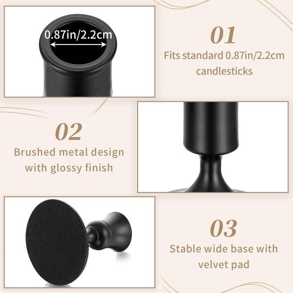 Sziqiqi Candlestick Holders Taper Candle Holders, Black Candle Stick Candle Holder Decorative Table Centerpiece for Wedding Reception Christmas Candlelight Dinner Bridal Showers Party Decor, Style 1 4