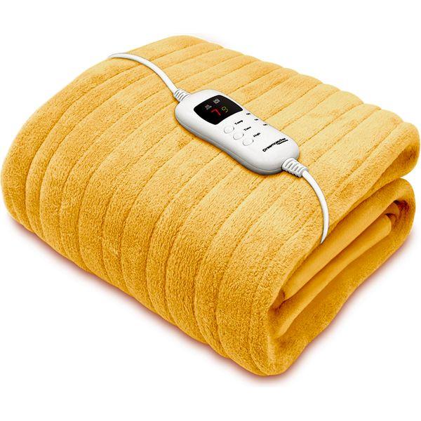 Dreamcatcher Electric Heated Throw Blanket 160 x 120cm, Machine Washable Soft Fleece Overblanket with Timer and 9 Control Heat Settings Gold 0