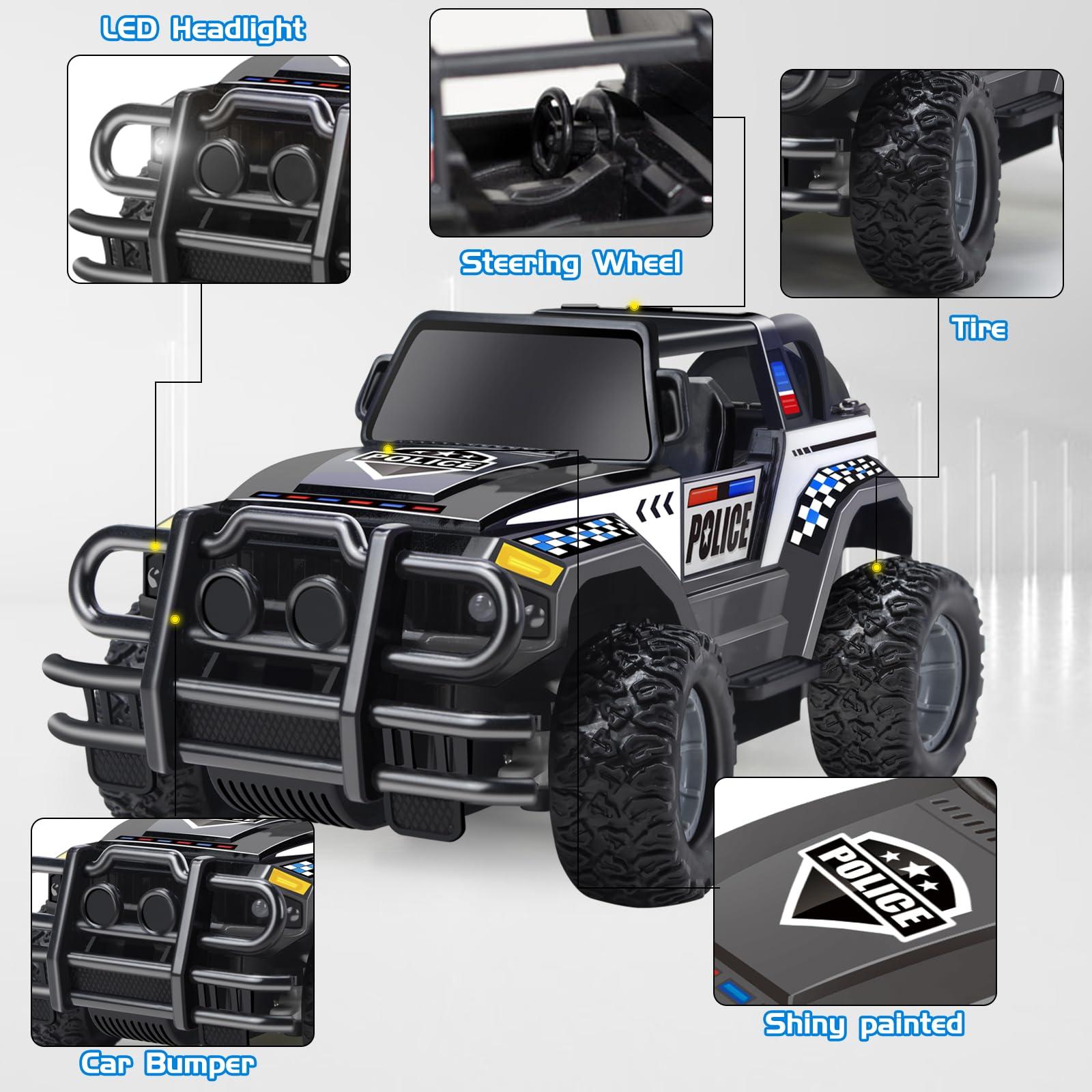 Ynanimery 1:20 Remote Control Car for Kids, RC Police Truck Toys Scale Off Road Truck for 3-12 Year Old Boys Toys, Age 3-10 Year Old Boys Girl Ideal Christmas Birthday Gifts 1