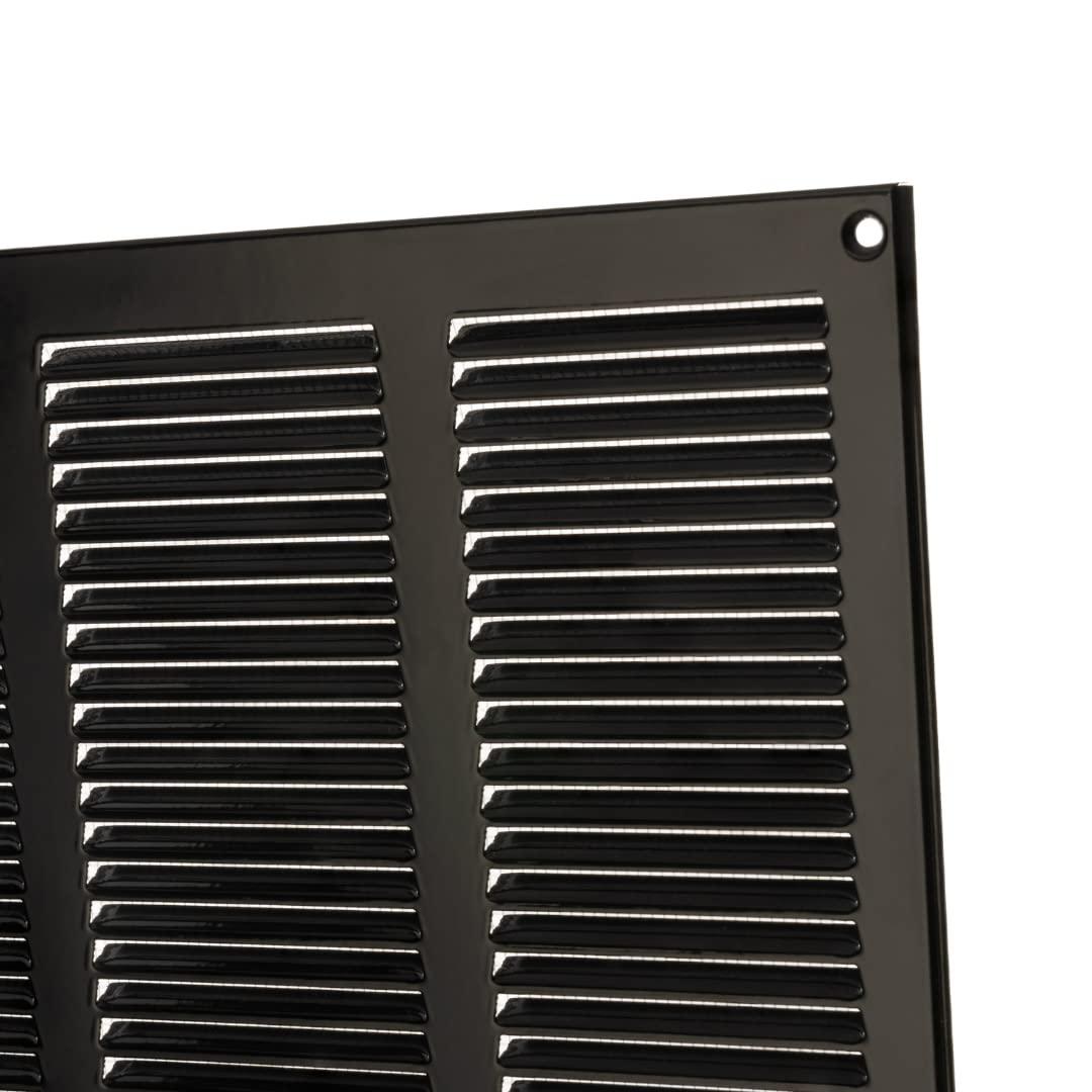 Metal Air Vent Grille Cover with Insect Mesh - Ventilation Cover (400x300mm / 15x11'', Black) 2