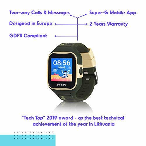 SUPER-G BLAST - Smartwatch for Kids - Camo Green - Two-way Calls, Voice and Text Messages, GPS Tracker, Designed in EU, GDPR Compliant, Award-Winning Model 2