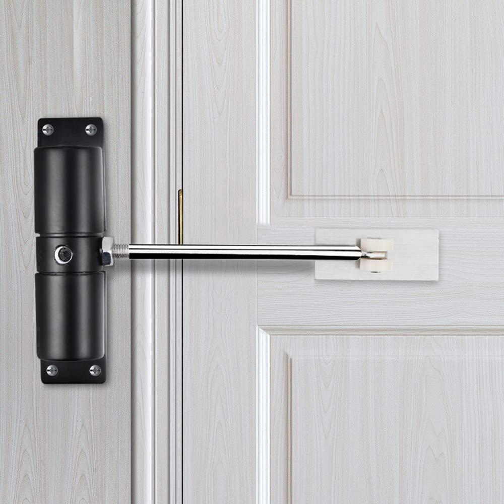 XIUXLI Automatic Spring Closer, Door Closers for Interior Door, Internal Automatic Door Closer, Stainless Steel Spring Door Closer,Zinc Alloy Light Duty Door Closer for Home, Apartment, Hotel(Black) 2