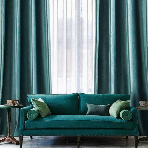 MIULEE Velvet Curtains Teal Elegant Eyelet Curtains Thermal Insulated Soundproof Room Darkening Curtains/Drapes for Classical Living Room Bedroom Decor 52 x 96 Inch Set of 2 2