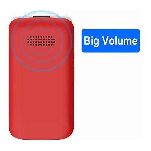 3G Big Button Basic Mobile Phones for Elderly, Dual Sim Free Flip up Mobile Phone Unlocked with Dock,Pay As You Go Mobile Phone Easy to Use for Senior (Red) 1