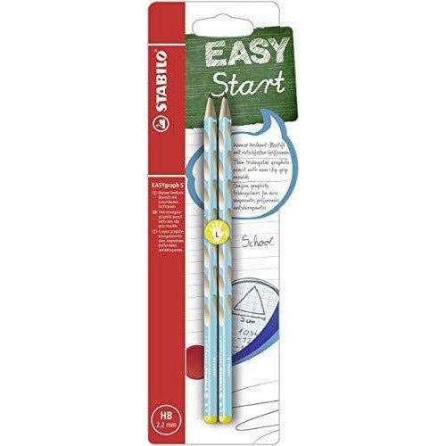 Handwriting Pencil - STABILO EASYgraph S HB Left Handed Blue Blister of 2 0