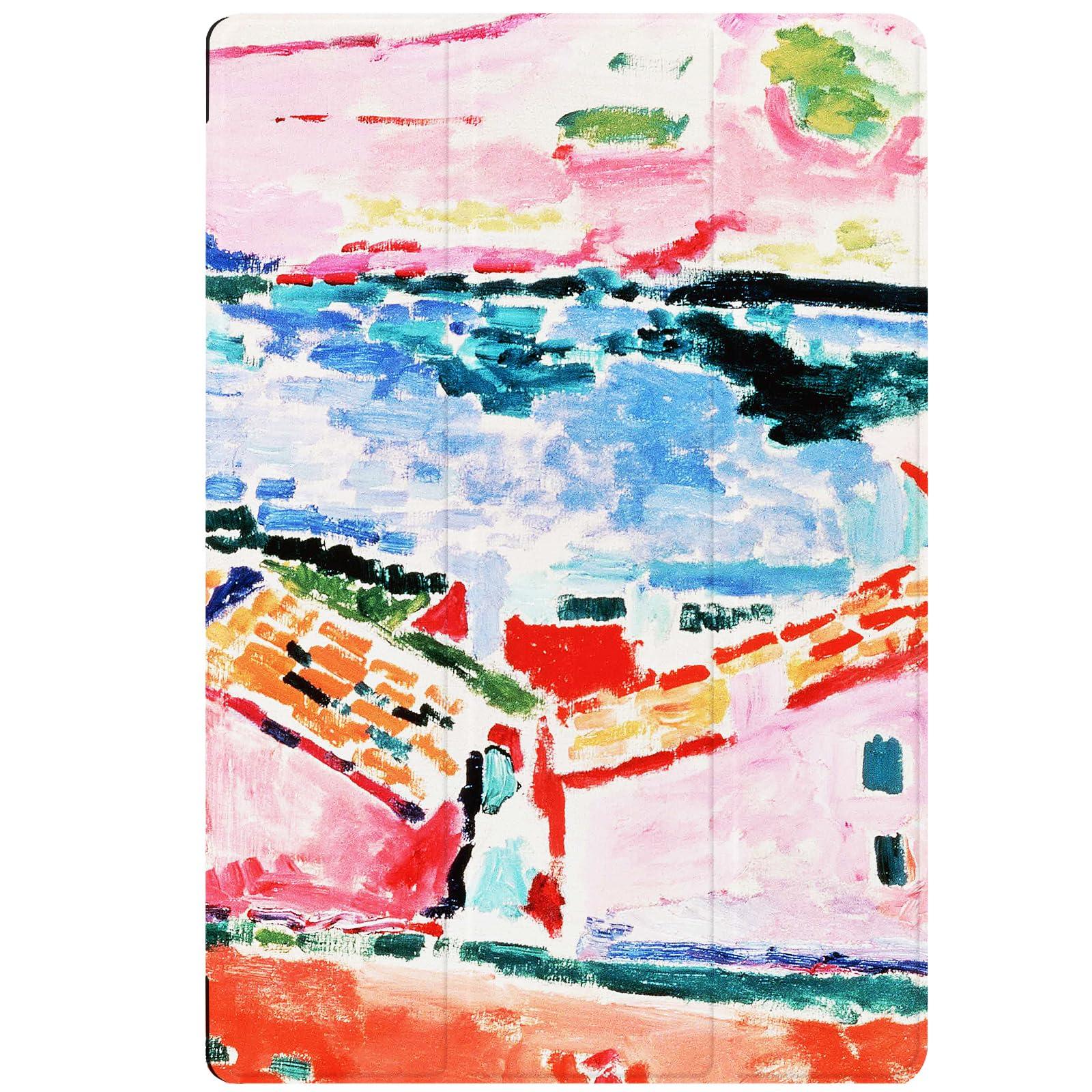 Berkin Arts Samsung Galaxy Compatible with Tab A7 Case 10.4 Inch Model SM-T500/T505/T507 Tri-Fold Stand Cover Fauvism Vibrant Expressive Colorful (View of Collioure by Matisse)