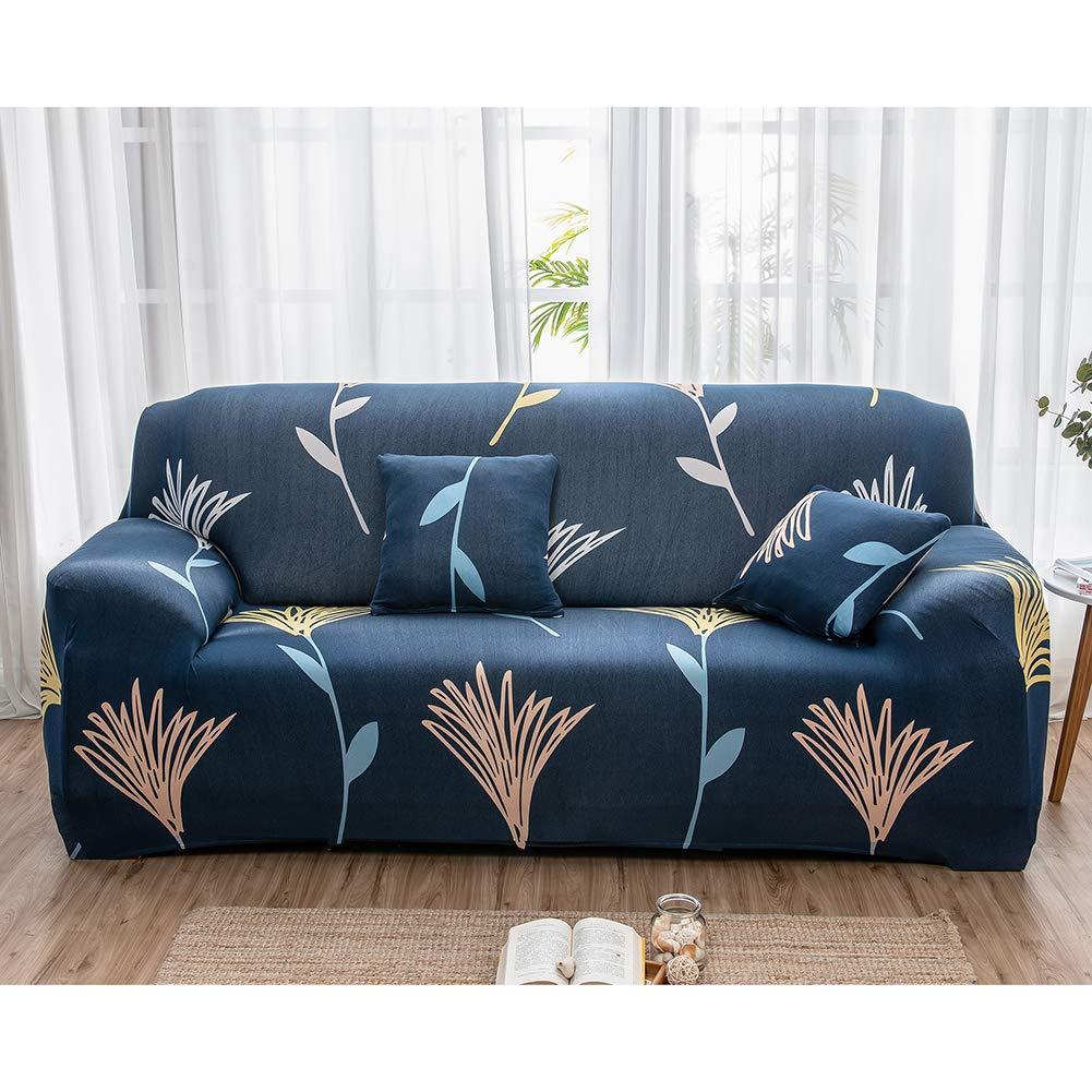 Teynewer 1-Piece Fit Stretch Sofa Cover, Sofa Slipcover Elastic Fabric Printed Pattern Chair Loveseat Couch Settee Sofa Covers Universal Fitted Furniture Cover Protector (2 Seater, Wildflower) 4