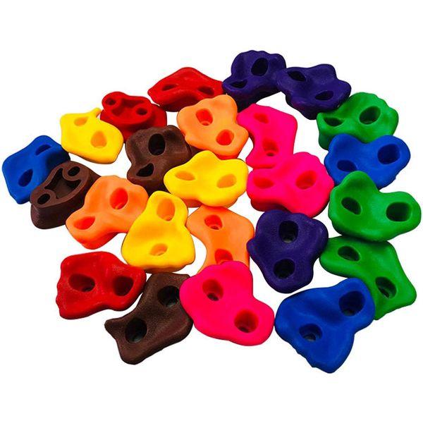 MOVKZACV 10Pcs Rock Climbing Holds for Kids, Coloured Wall Climbing Stones, Climbing Wall Grips for Tree House, Indoor&Outdoor Playground, Kids Climbing Frame, DIY Rock Stone Wall(size:10Pcs/set) 0