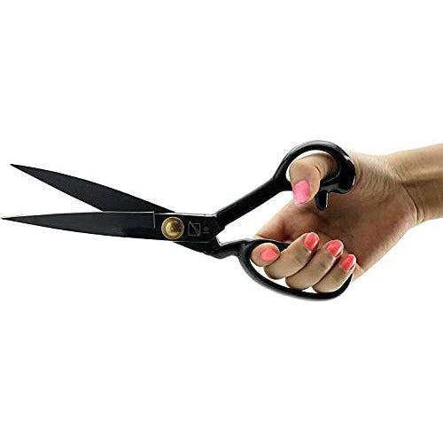 Fabric Scissors 10 Inch(25.4CM), Dressmaking Sewing Scissors Razor Sharp High Carbon Steel Tailor's Shears for Cutting Fabrics, Leather, Material, Clothes, Altering, Sewing & Tailoring(Black) 3