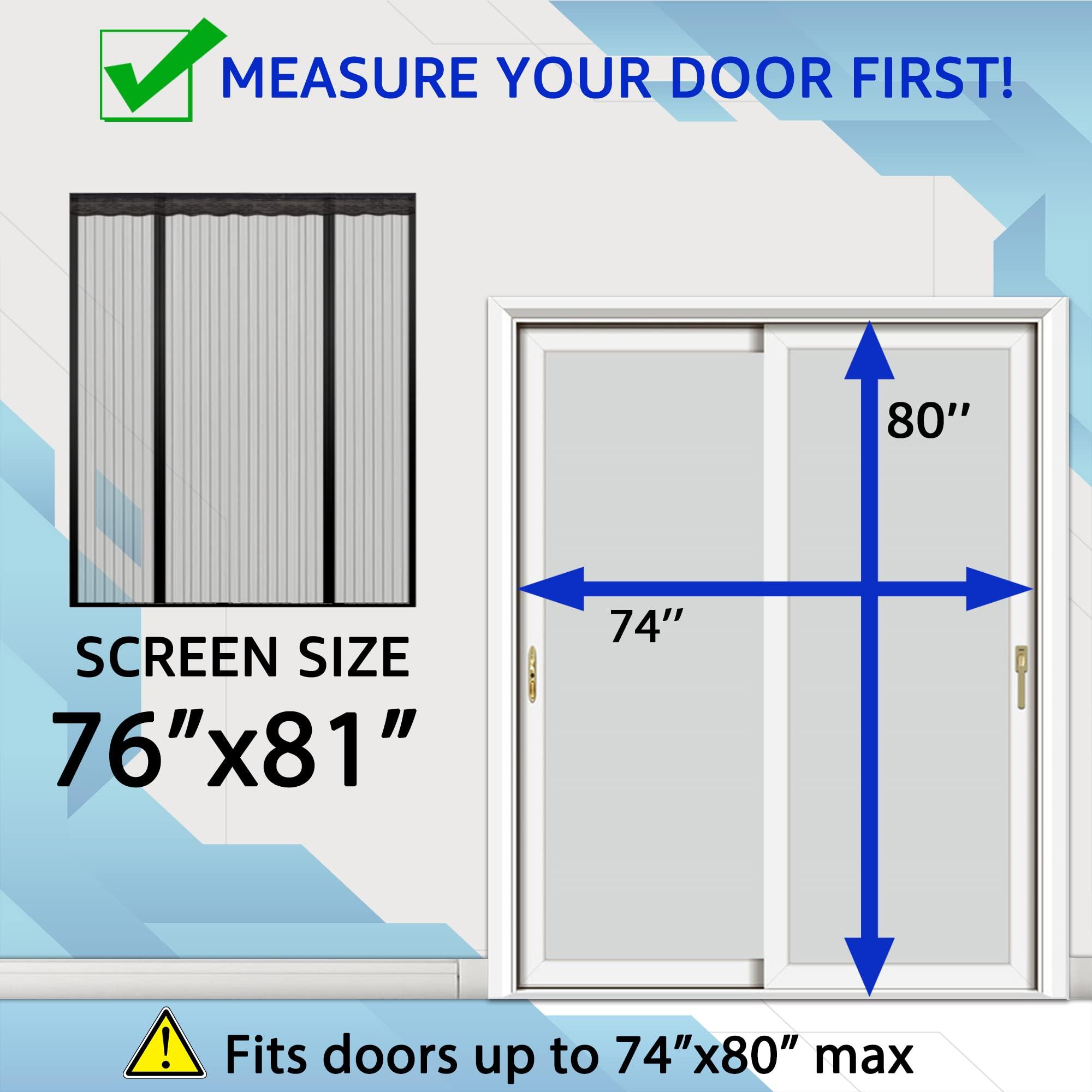 TheFitLife Double Door Magnetic Fly Screens for Doors - Mesh Curtain with Full Frame Hook and Loop, Powerful Magnets, Snap Shut Automatically for Patio Door, Sliding Door, Double Door, French Door 1