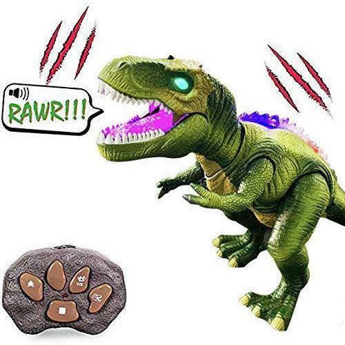WISHTIME Remote Control Dinosaur ElectricToy Kids RC Animal Toys LED Light Up Dinosaur Walking and Roaring Realistic T-Rex Robot Toys For Toddlers Boys Girls 1
